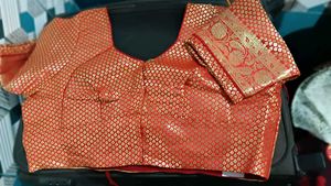 Red &amp; Gold Embroidered Blouse