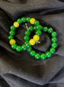 Jade & Yellow Bead Bracelet Set