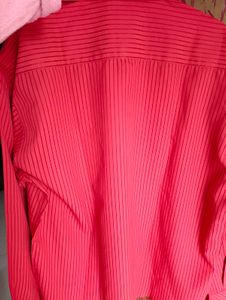 Tomato Red Shirt Maroon Stripes