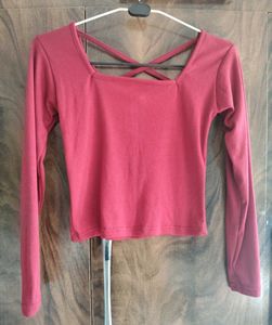 Burgundy Long Sleeve Top