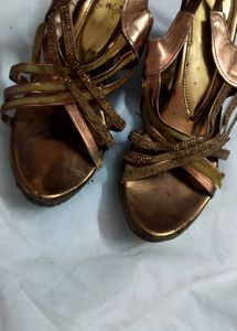 Gold Wedge Heels