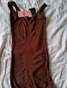 Brown Midi Bodycon Dress