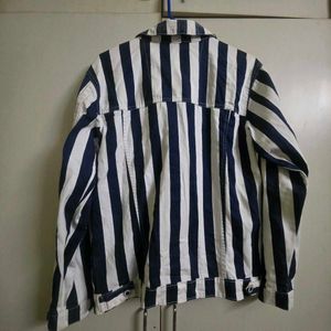 Stylish Striped Denim Jacket Powerlook