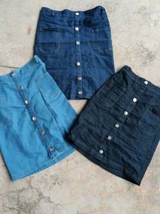 Denim Skirt Combo