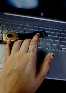 &#39;Heart On Finger &#39; Adjustable Ring