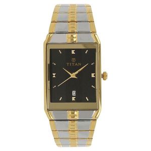 Titan Branded Analog watch Date Black Dial Stainle