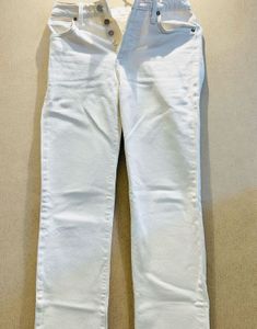 Mango white Denim straight jeans