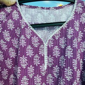 Purple Floral Kurti