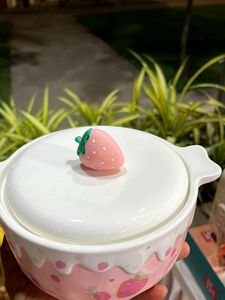Strawberry Ceramic Ramen Bowl - Pink