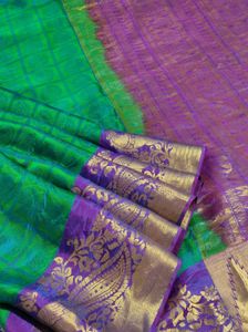 Green &amp; Purple Silk Saree