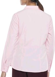 Women regular fit solid spread collar casual shirt