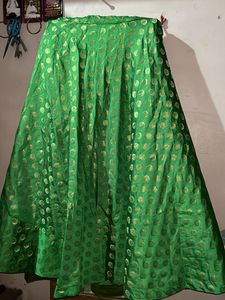Emerald Green & Gold Lehenga Skirt