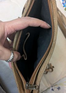 100% Suede Leather Boho Fringe Slig Bag