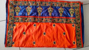 💟 Orange &amp; Blue Saaree 💟