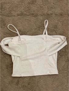White Ruffle Crop Top