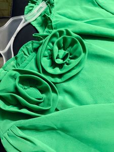 Elegant Green Floral Blouse