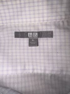 Uniqlo White Checked Shirt
