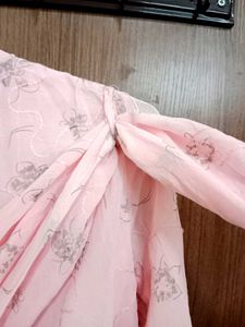 Baby Pink Top With Drape