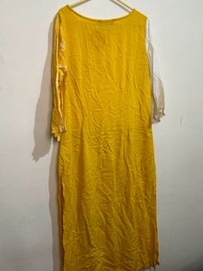 Elegant White &amp; Yellow Kurta