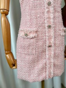 Pink Tweed Halter Dress