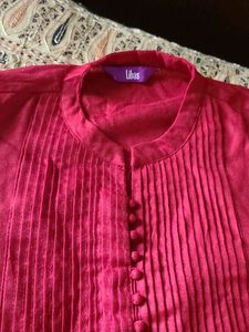 Long Red Kurta - LIBAS