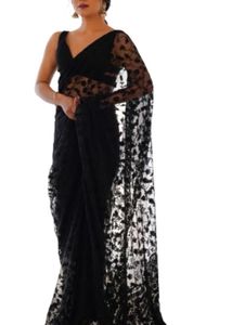 black net embroidery saree’s