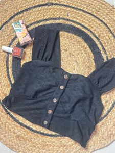Black Crop Top With Complimentary Gift