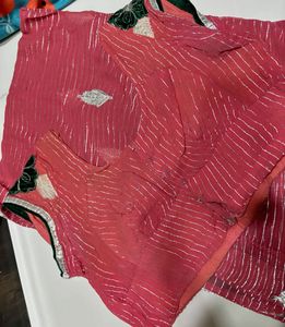 Zari And Velvet Work Saree