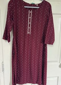 Straight Kurta- Maroon
