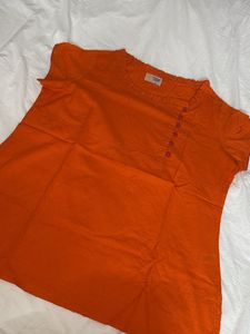Classy Mother Earth Orange Tunic Top