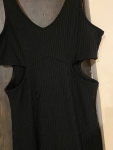 Black Cutout Bodycon Midi Dress