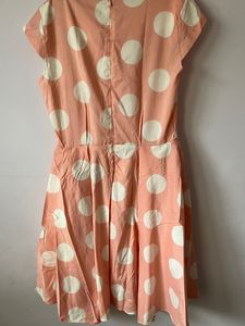 peach polka dot dress