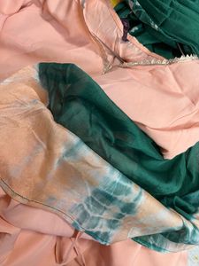 Peach Angrakha Kurti with Dupatta