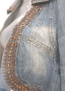 Beaded Denim Bolero Jacket