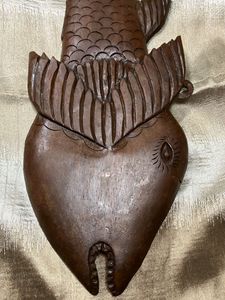Antique Carved teak Wood Fish