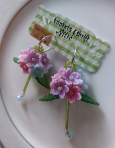 Hydrangea Blooms Hoop Earrings