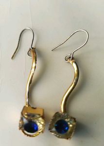 Elegant Blue Stone Drop Earrings