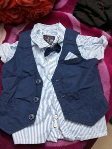 Blue Shirt With Waistcoat