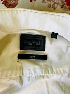 BlackBerry White Patterned Casual Shirt