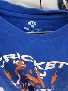 Blue Cricket Graphic T-Shirt