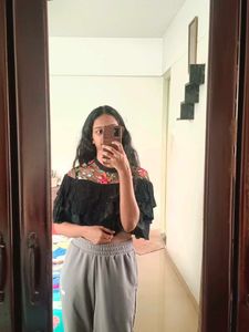 Floral Embroidered Layered Top