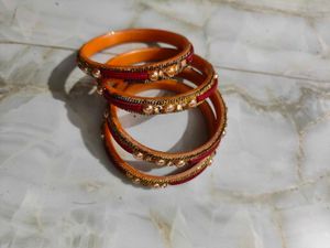 Red &amp; Gold Bangle Set