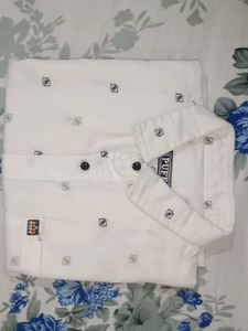 White Printed Casual Shirt