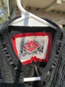 Black Cotton  Front Button Top