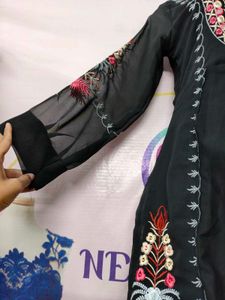 Embroidered Black Salwar Kameez Set