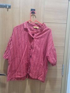 Red Casual Shirt Top