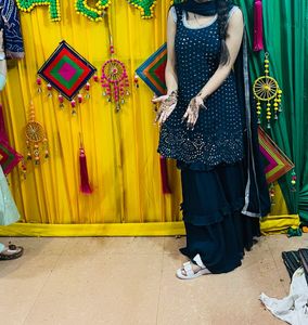 Blue Embellished Kurta Set