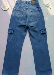 Blue Denim Cargo Jeans