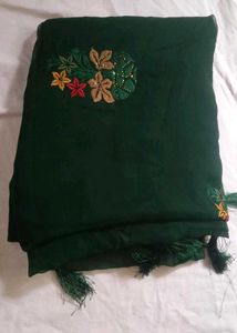 Green Embroidered Saree