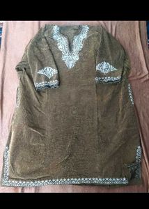 Brown Embroidered Kurta